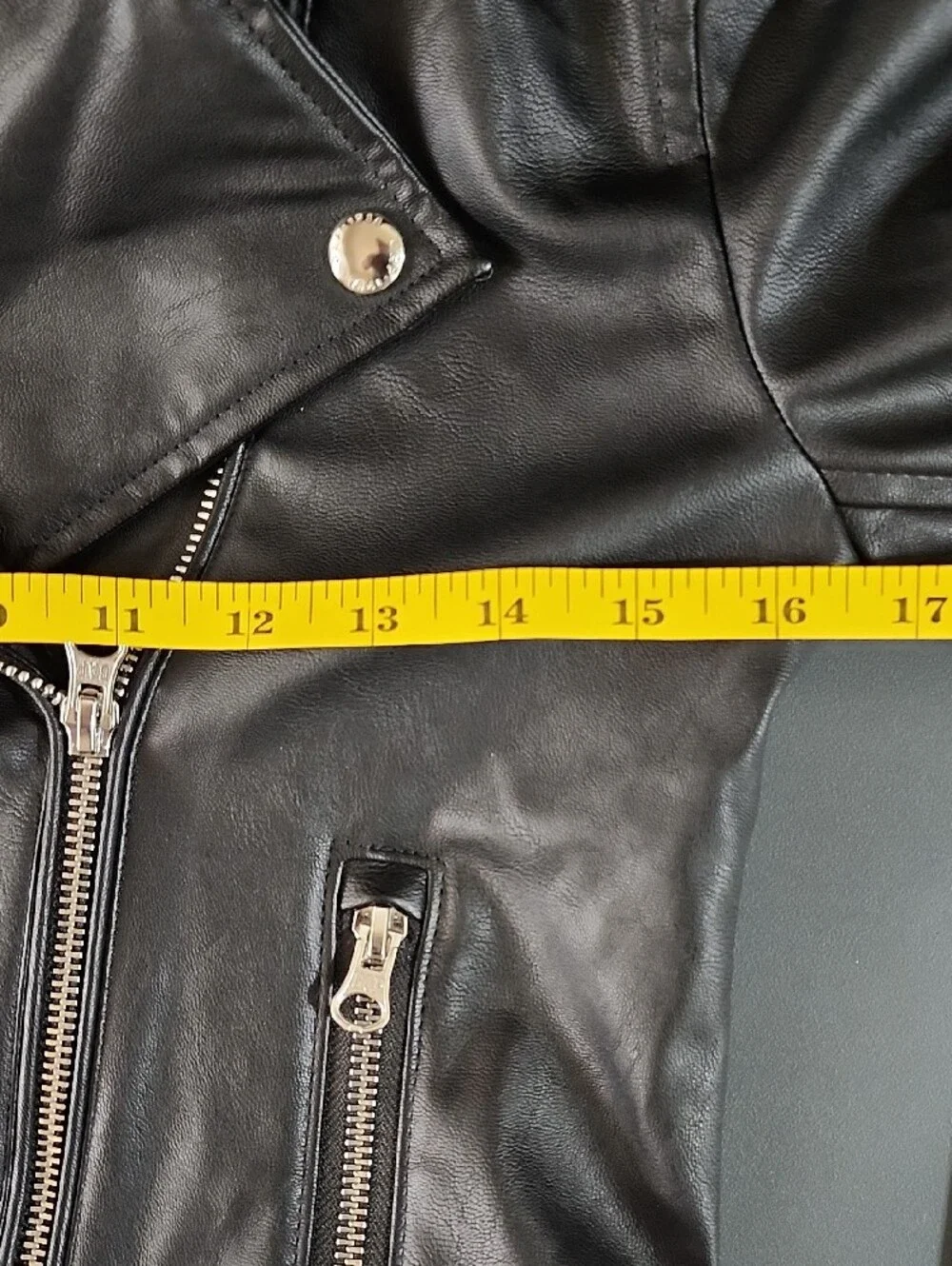 Gap Teen Black Faux-Leather Recycled Moto Biker Jacket - Sz 10 Biker Unisex